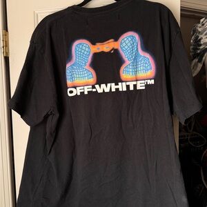 Off-White Black Tee with Vibrant Graphic